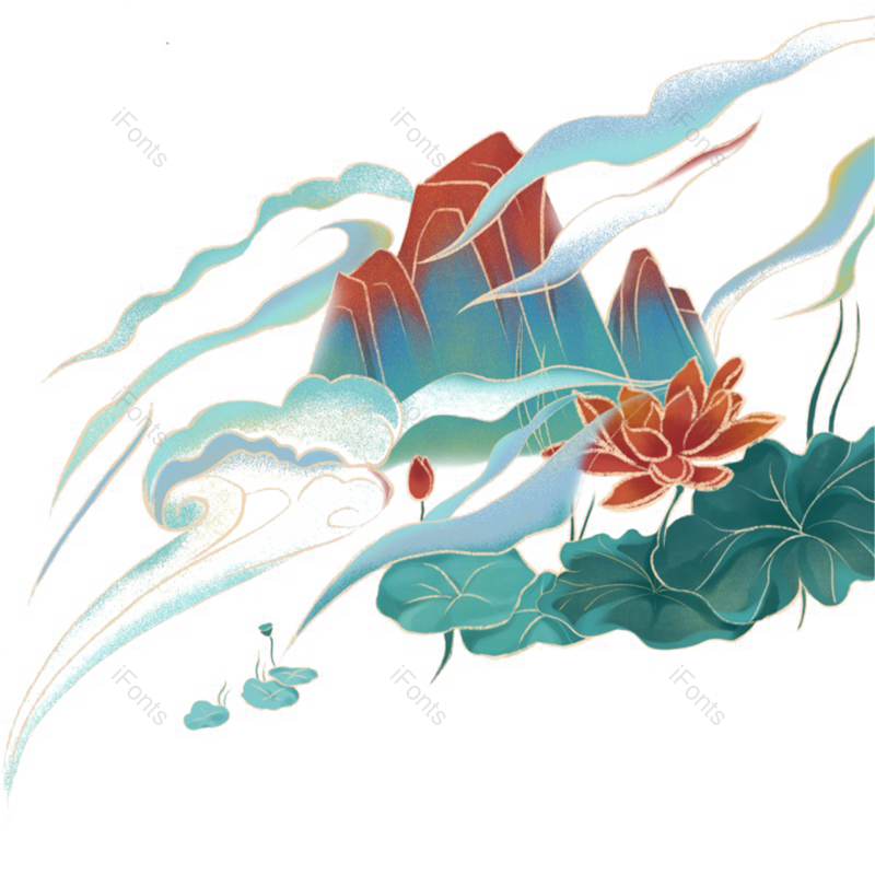 中国风图片,荷花元素,荷叶PNG,免抠素材